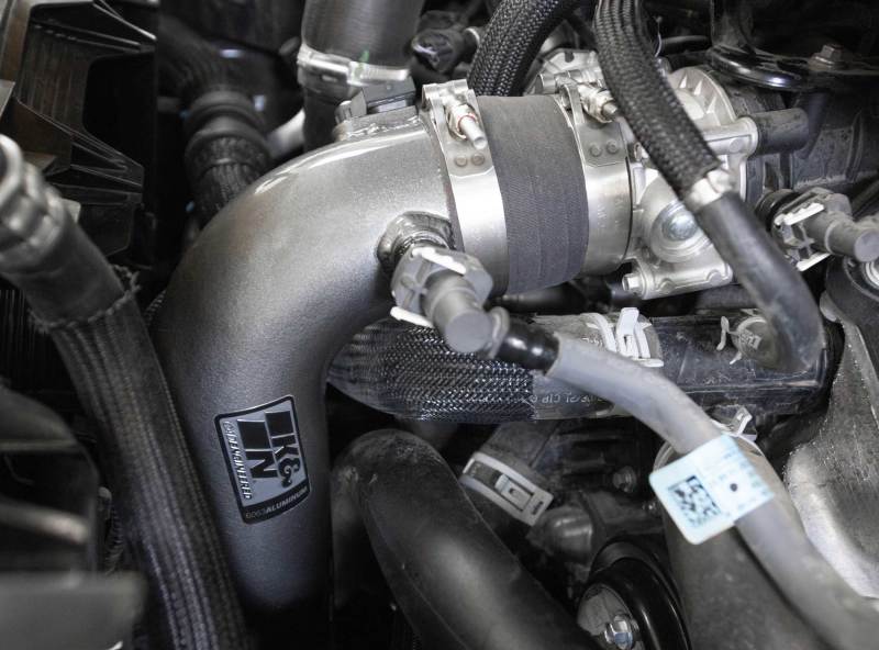 Ford F-150 Charge Pipe Kit - K&N Engineering - Free-Flowing Aluminum Tubes - Gunmetal Gray - `15-`22